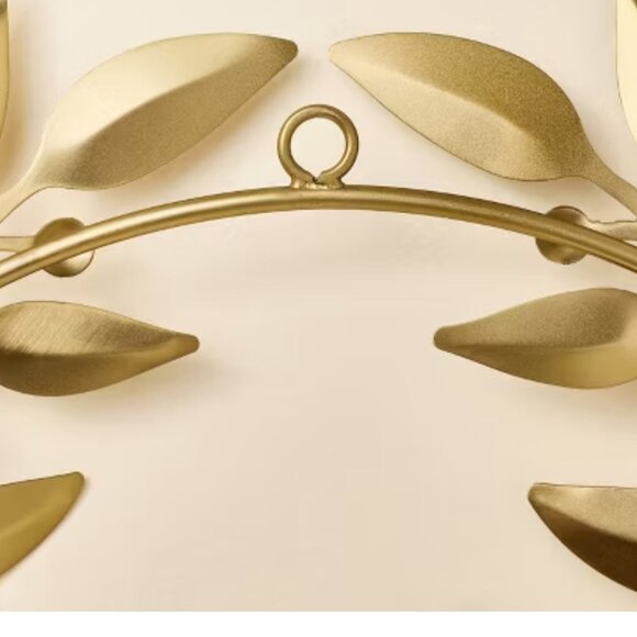 Hearth & Hand with Magnolia Brass Leaf Christmas Wreath Antique Finish NWT - Picture 2 of 10